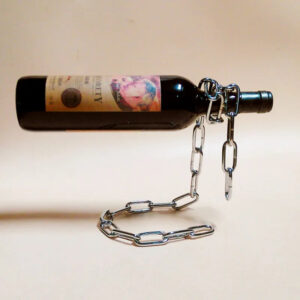 mirusha Floating Iron Chain Wine Bottle Holder – Unique Balancing Wine Display
