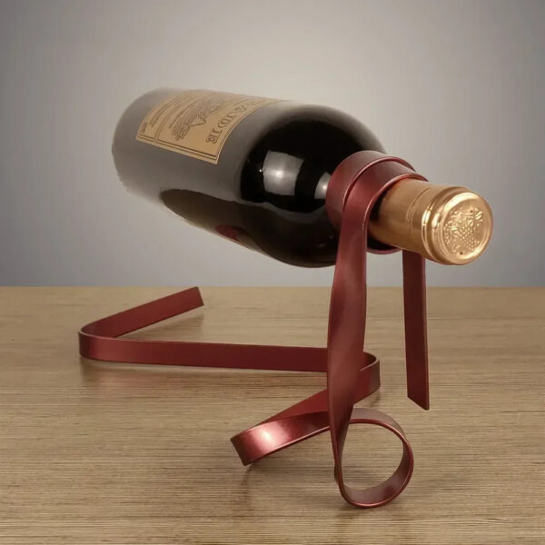 mirusha Floating Ribbon Wine Bottle Holder – Stylish Balancing Wine Display
