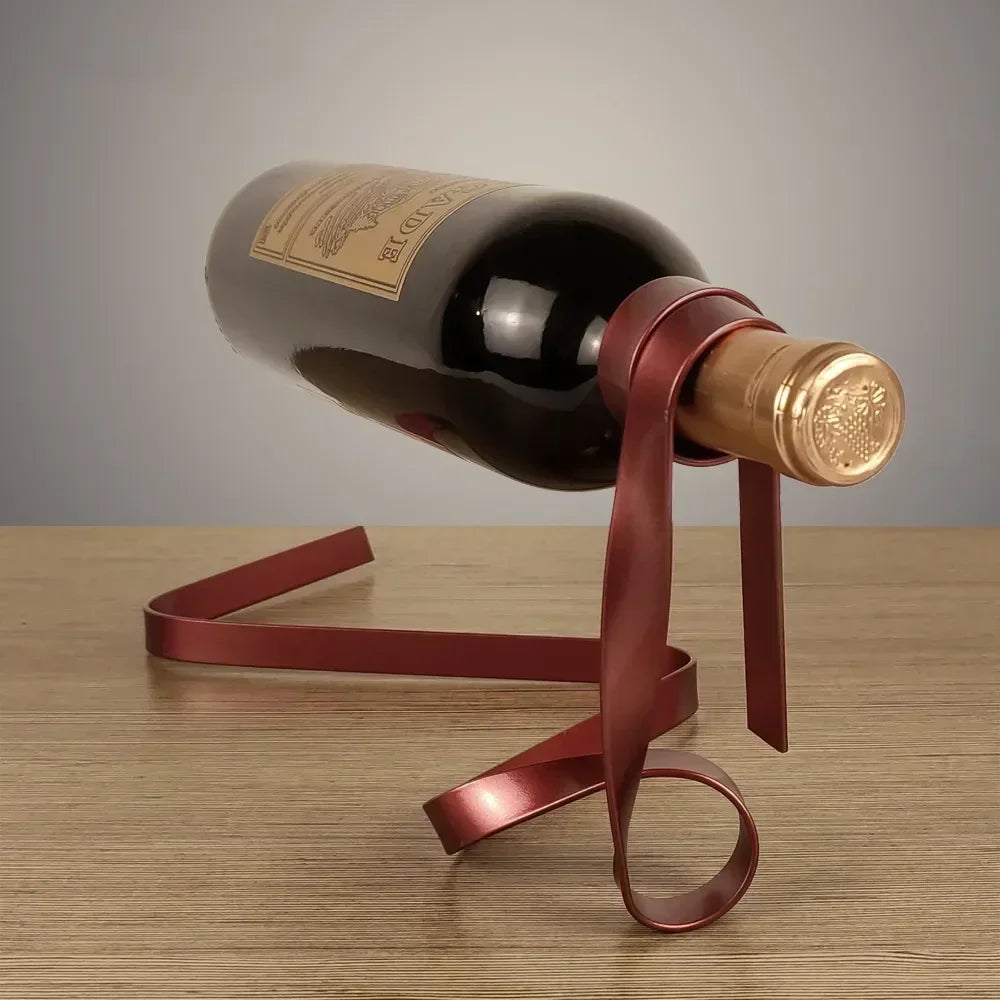 mirusha Floating Ribbon Wine Bottle Holder – Stylish Balancing Wine Display