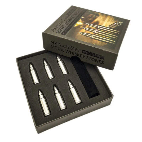mirusha Steel Bullet Whiskey Stones – Reusable Chilling Cubes for Whiskey - Image 6