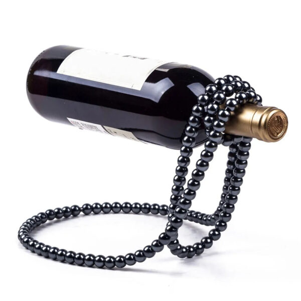 mirusha Floating Pearl Wine Bottle Holder – Elegant Balancing Wine Display - Image 3
