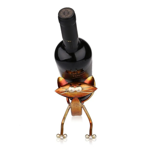 mirusha Yoga Cat Wine Bottle Holder – Fun & Stylish Wine Display - Image 4