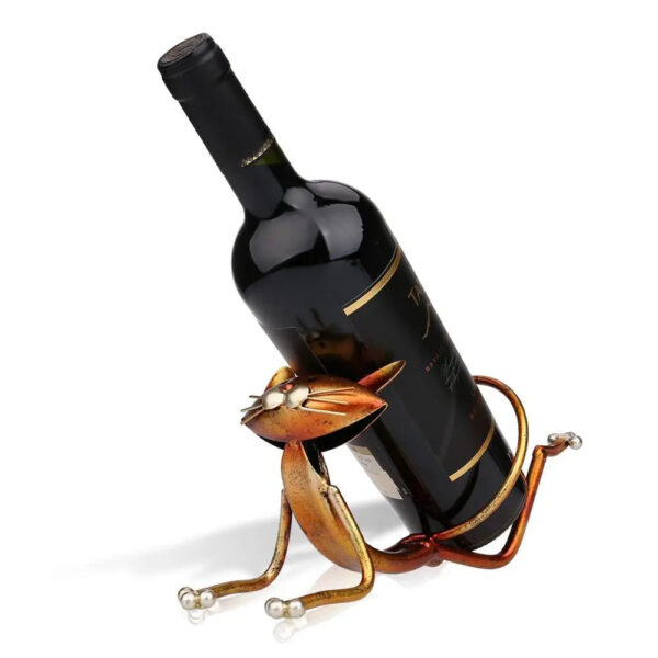 mirusha Yoga Cat Wine Bottle Holder – Fun & Stylish Wine Display - Image 5