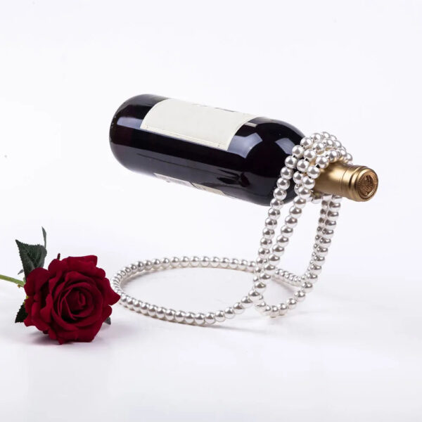 mirusha Floating Pearl Wine Bottle Holder – Elegant Balancing Wine Display - Image 2