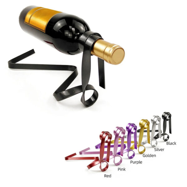 mirusha Floating Ribbon Wine Bottle Holder – Stylish Balancing Wine Display - Image 12