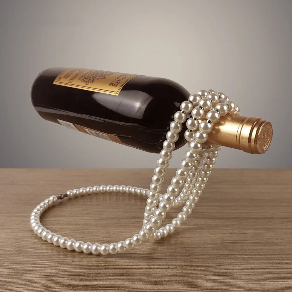 mirusha Floating Pearl Wine Bottle Holder – Elegant Balancing Wine Display